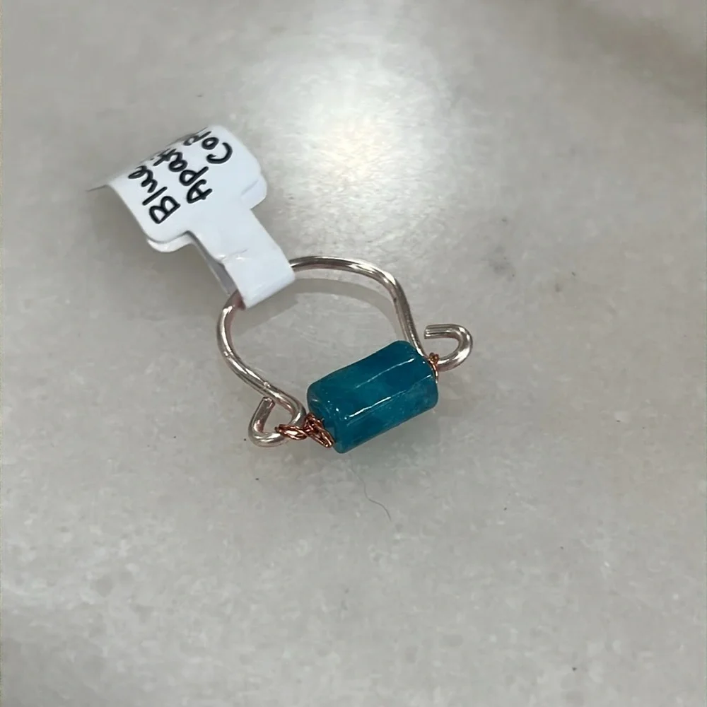 Blue Apatite Minimalist Deep Meditation Ring